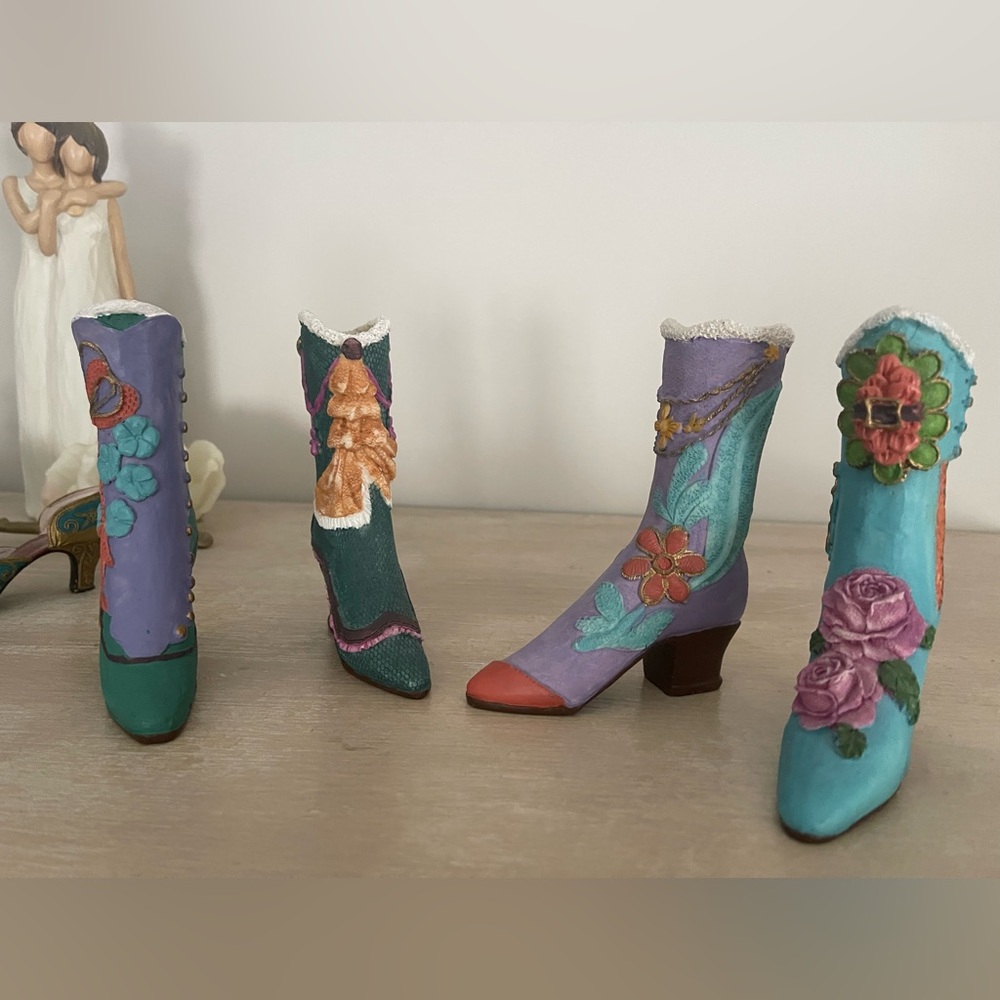 Victorian mini Colorful Floral Decor Boots